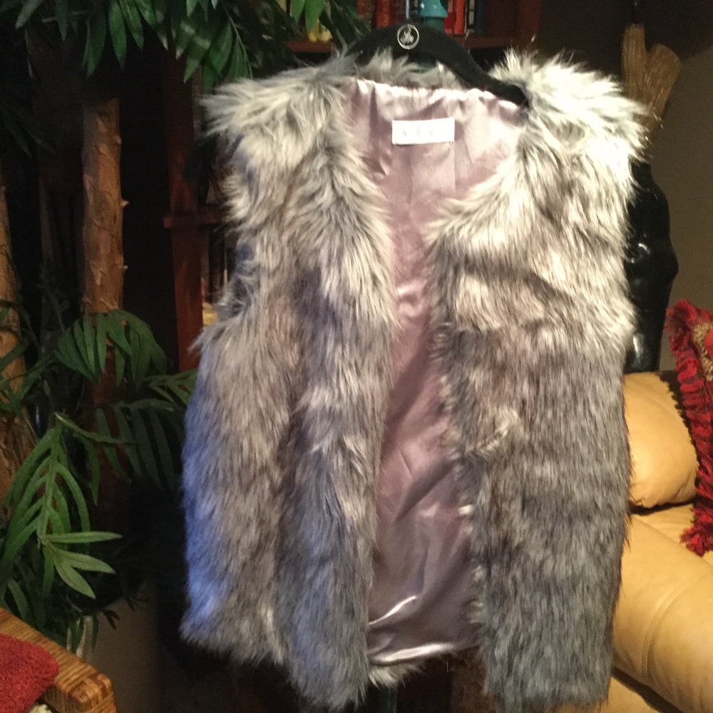 Faux Grey Fur Vest